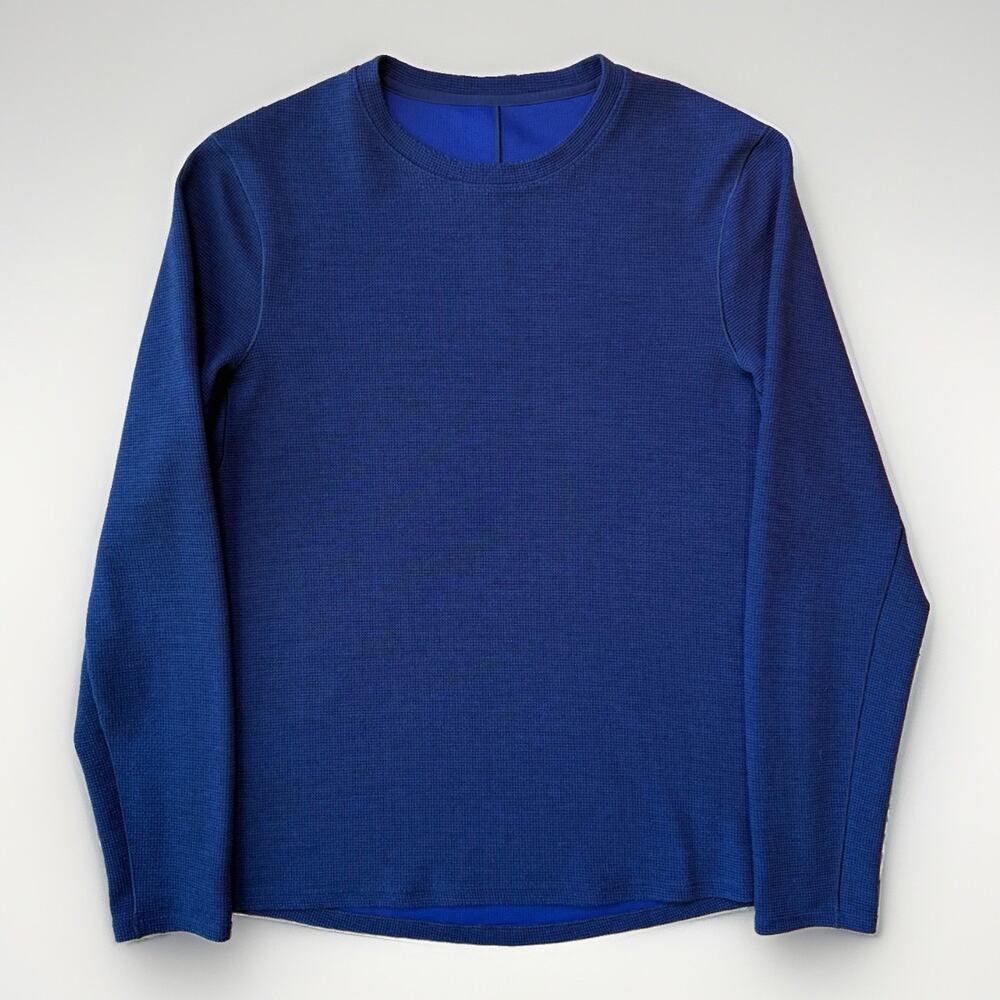 Lululemon Thermal Shirt Medium Blue Long Sleeve Workout Athleisure Sportswear